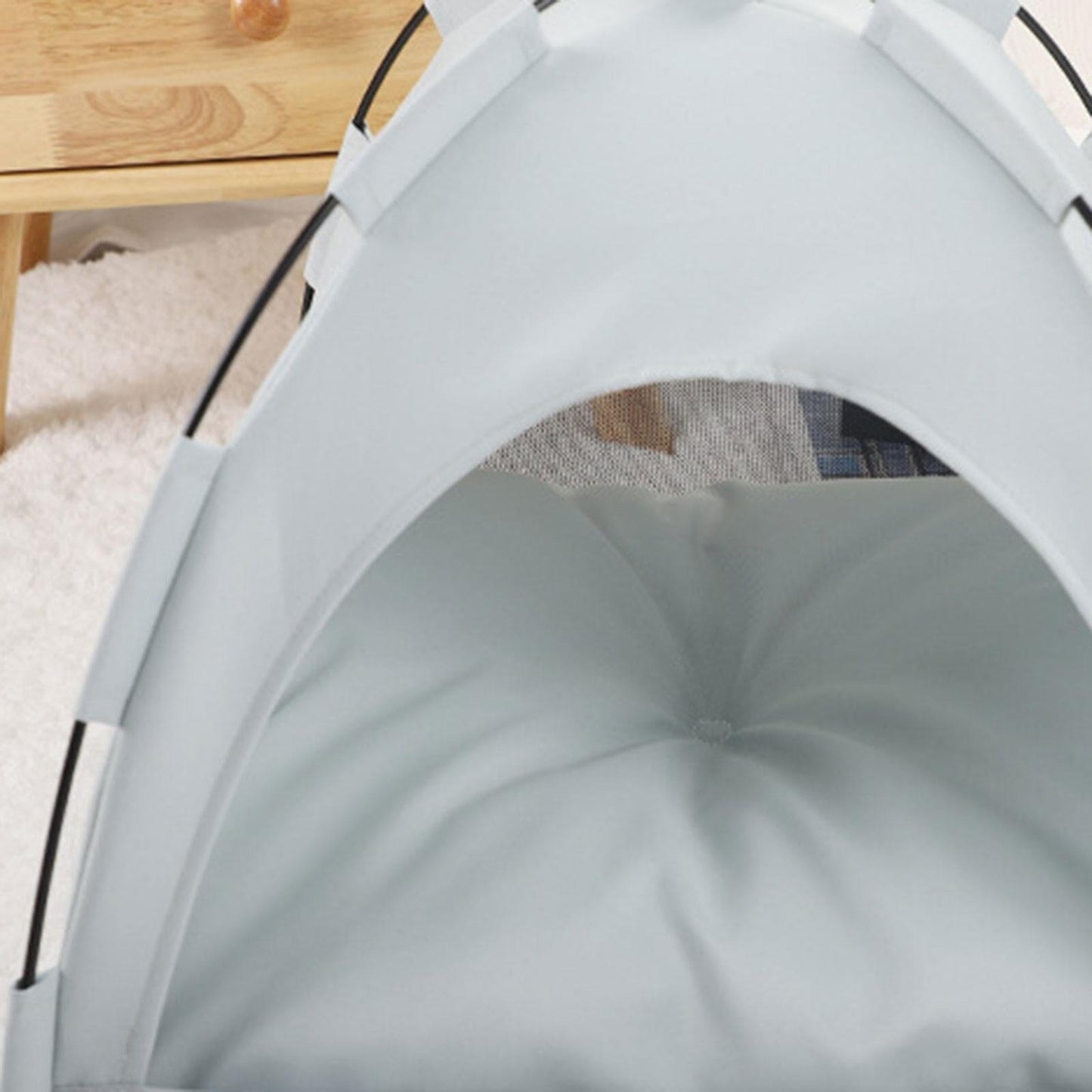 Tente Chat - CatTentBed⹠Gris Cyan avec coussin intérieur