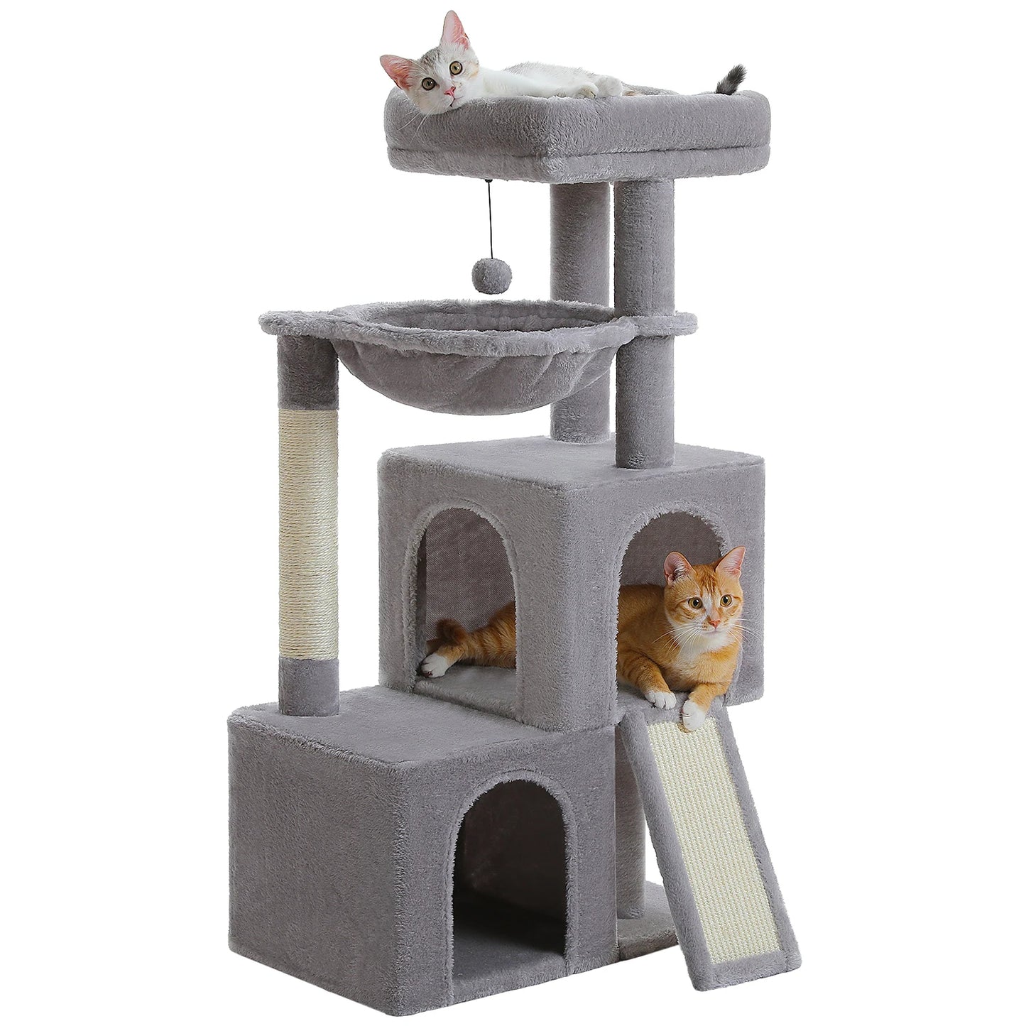 Arbre a chat avec condo panier et sisal gris