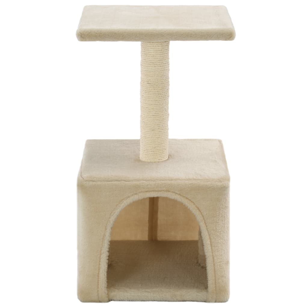 Arbre Ă chat maine coon beige tissu doux
