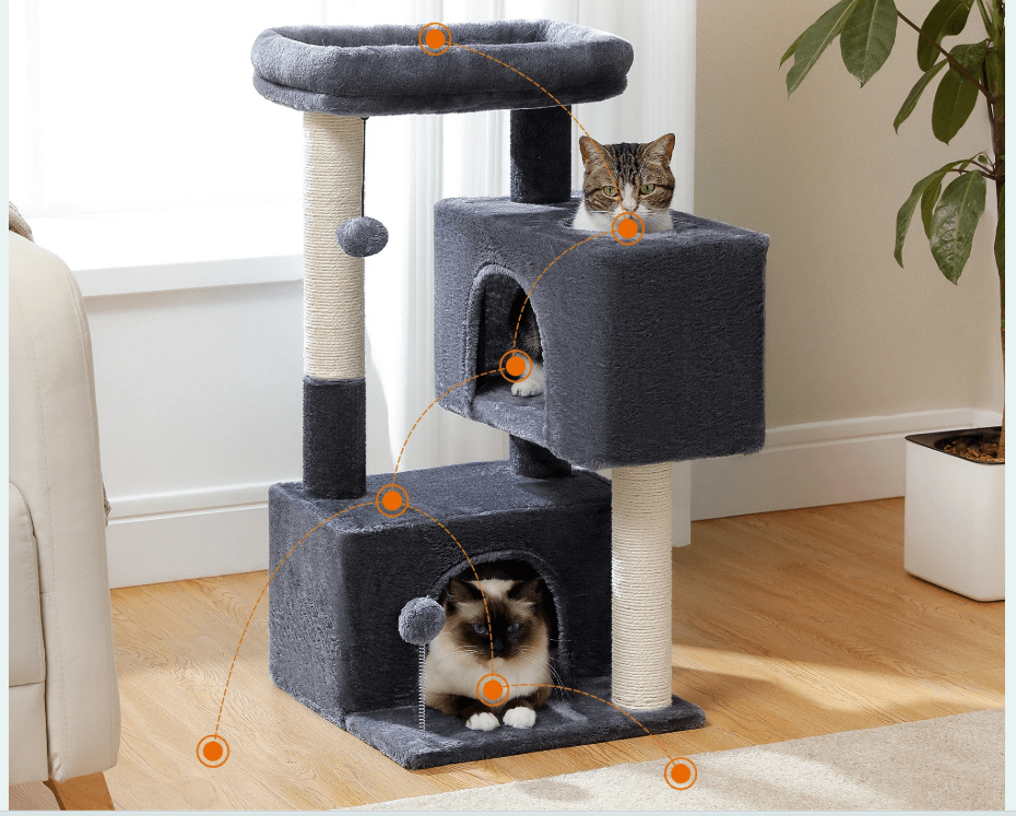 Arbre à chat maine coon - condo - gris - Boutique Chat l'Heureux