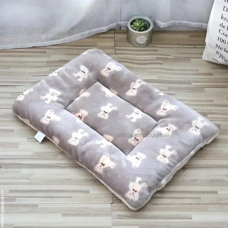 Coussin pour chat peluche rose motif ourson moelleux