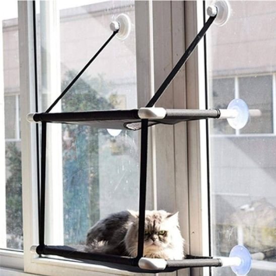 Hamac pour chat fenĂȘtre avec ventouse et double station