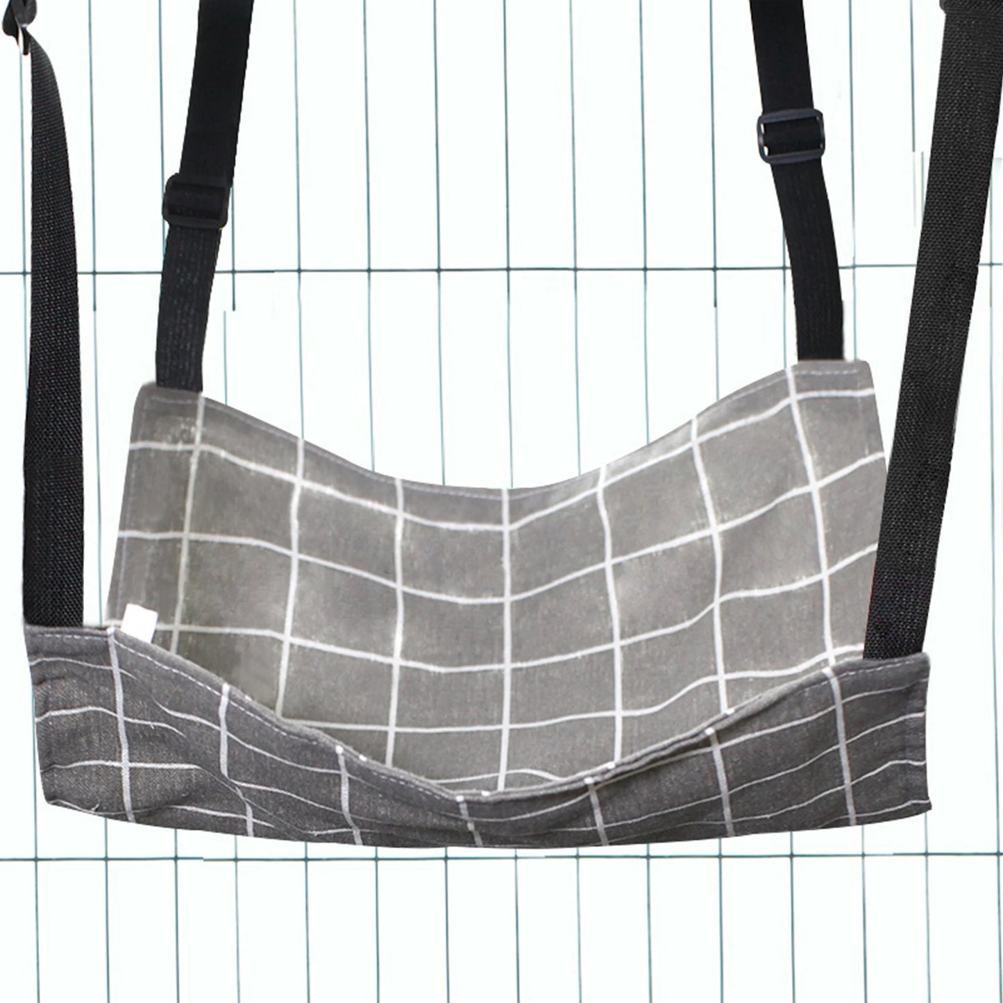 Hamac pour chat suspendu par courroies gris
