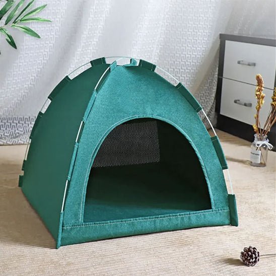 Maison pour chat tente camping verte