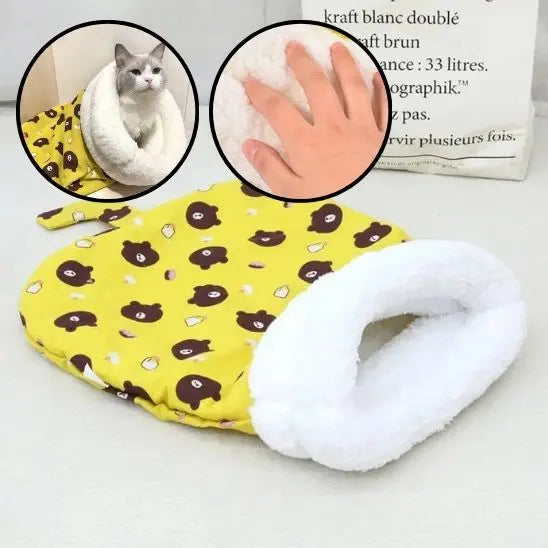 Panier pour  Chat Couchage Jaune pour le confort