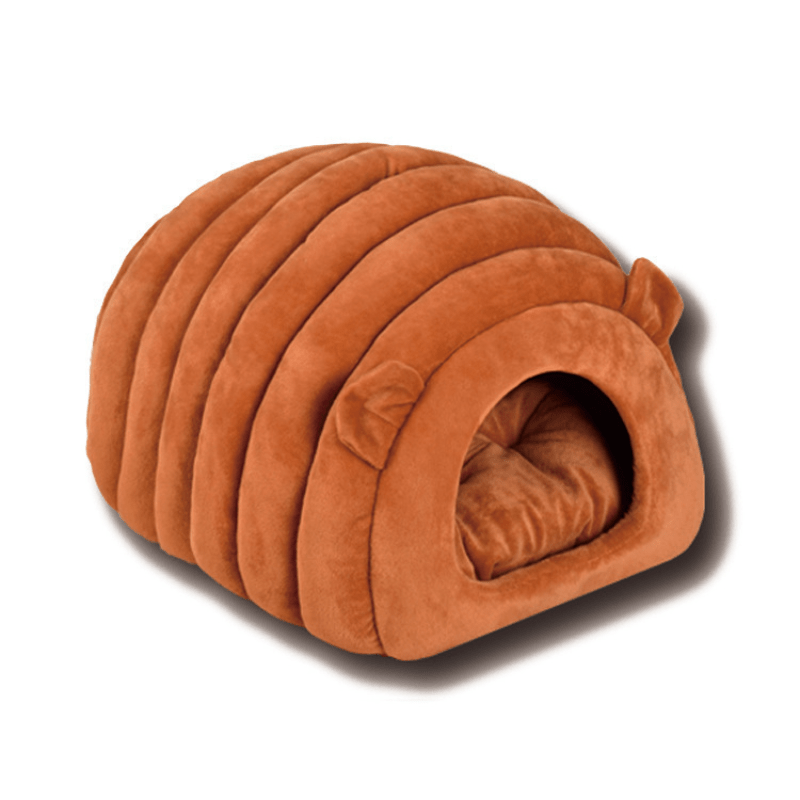 Panier pour chat forme de chenille bronze