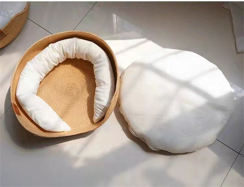 Panier pour chat en osier avec coussin ultra amovible