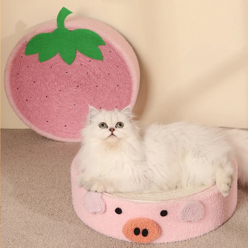 Griffoir pour chat avec gratte - roche rond en sisal