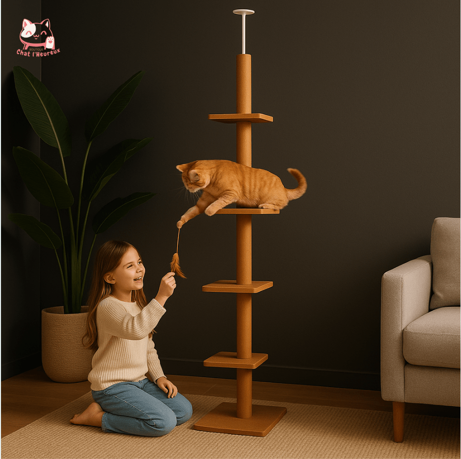 Arbre a chat Hauteur réglable Bronze amuse félin et humain