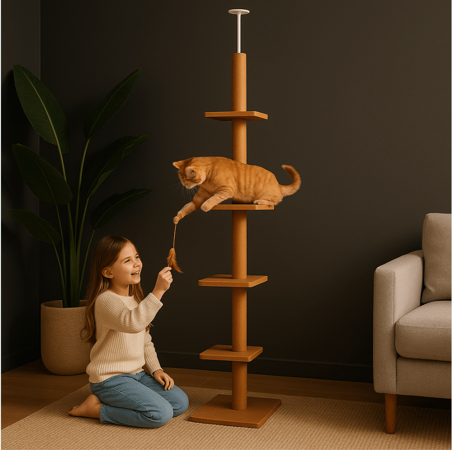 Arbre a chat Hauteur réglable Bronze amuse félin et humaine