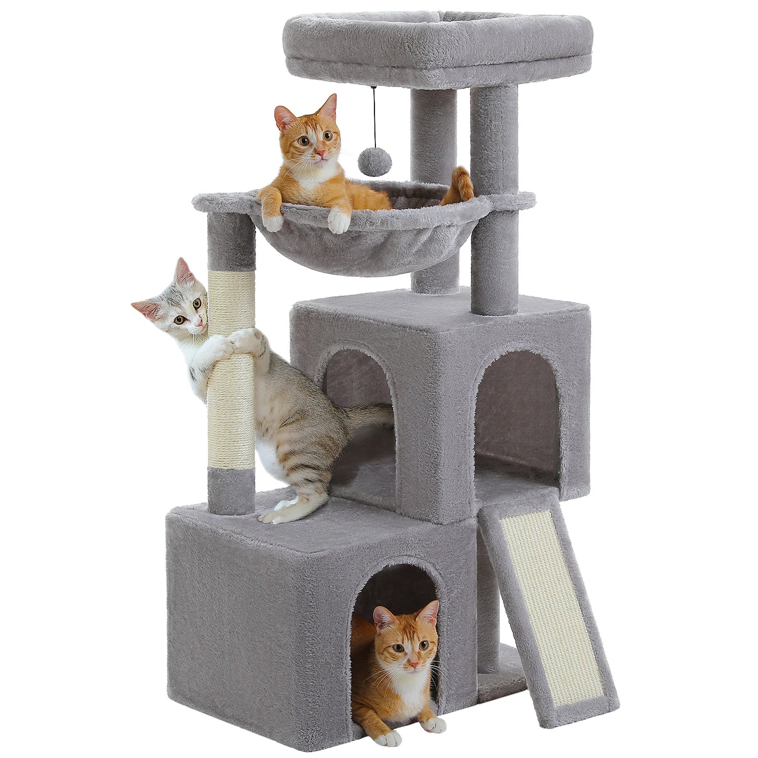 Arbre a chat avec condo panier et sisal argent