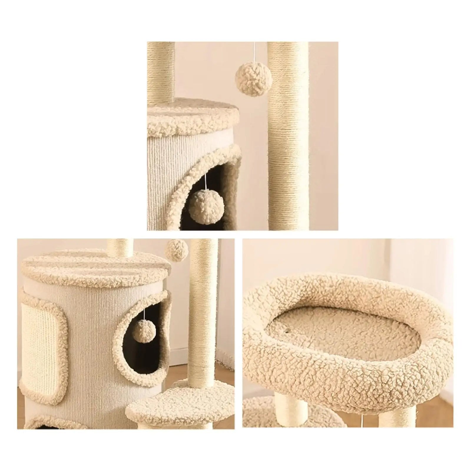 Arbre a chat design condo beige et son setup