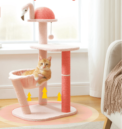 Arbre a chat flamant rose avec grande base
