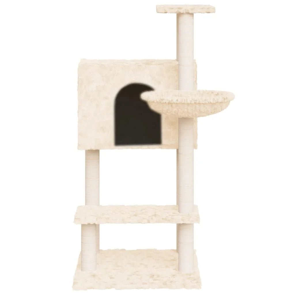 Arbre a chat beige griffoir plateformes pour repos