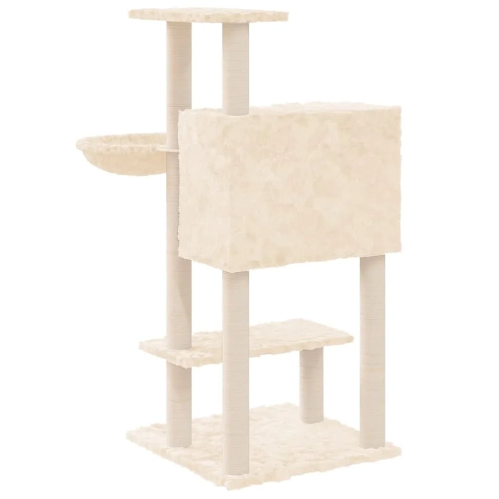 Arbre a chat beige griffoir plateformes solide