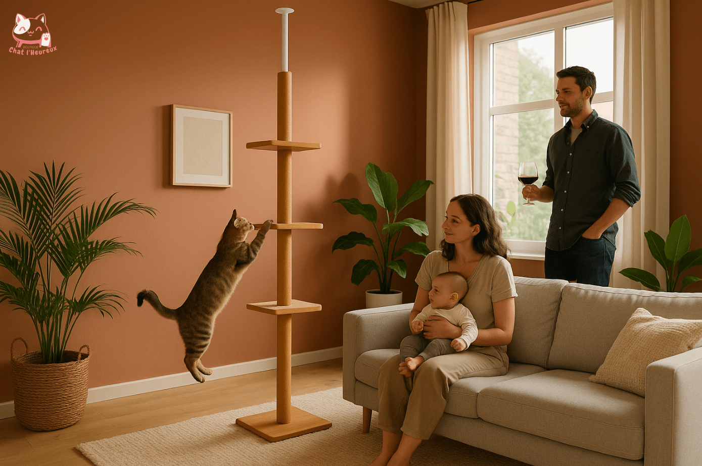 Arbre a chat Hauteur ajustable couleur Bronze 