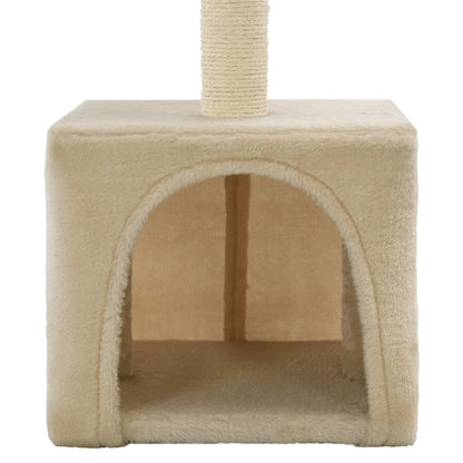 Arbre à chat maine coon beige avec condo 