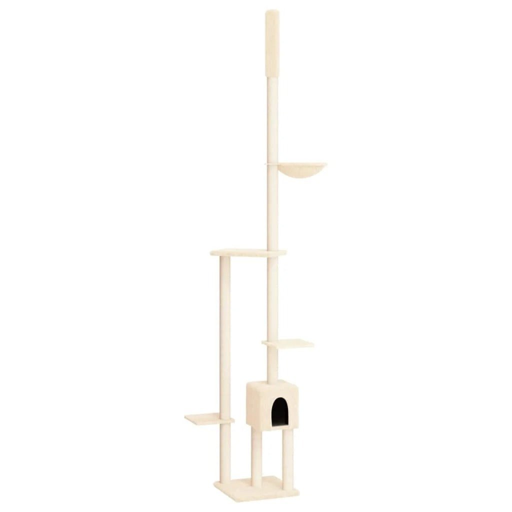 Arbre a chat du sol au plafond beige avec sisal