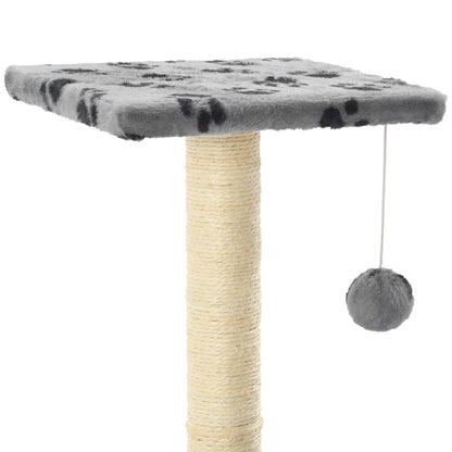 Arbre a chat avec plateforme et balle suspendu en dessous