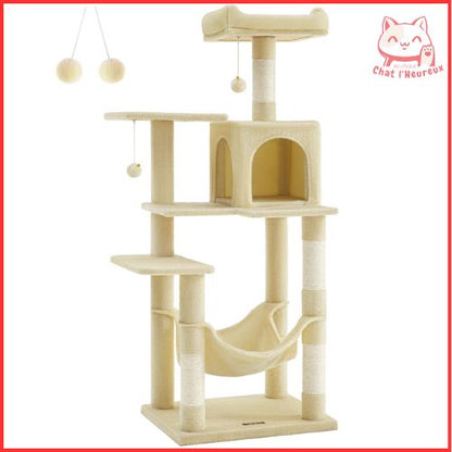 Arbre maine coon beige sécuritaire