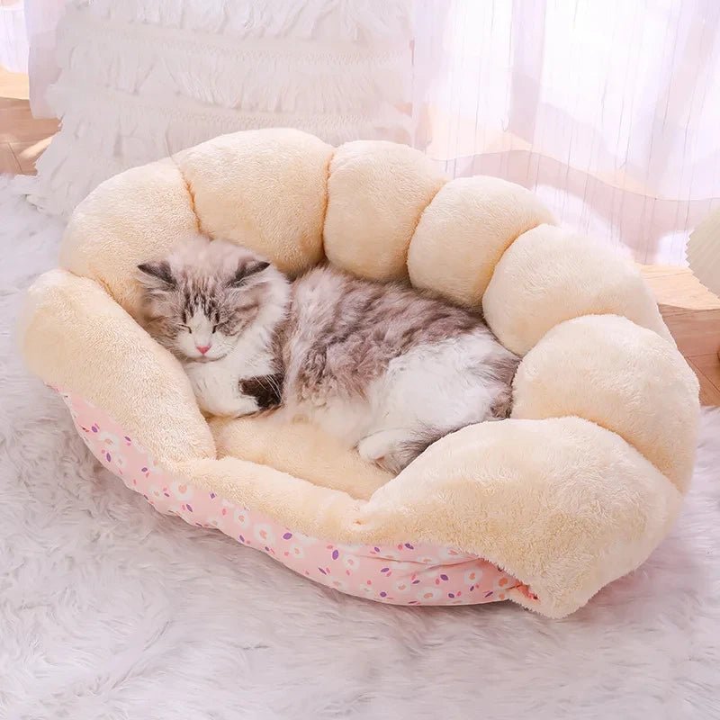 Canapé pour chat rétractable en rose moelleux