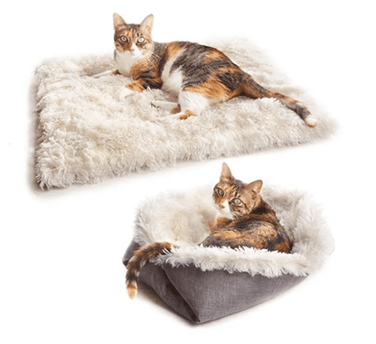 Coussin pour chat 2-en-1 gris deux setup