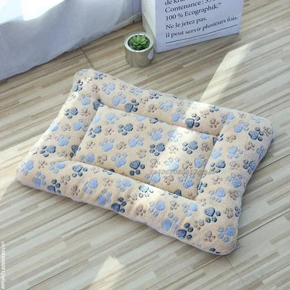 Coussin pour chat beige avec empreinte de pattes