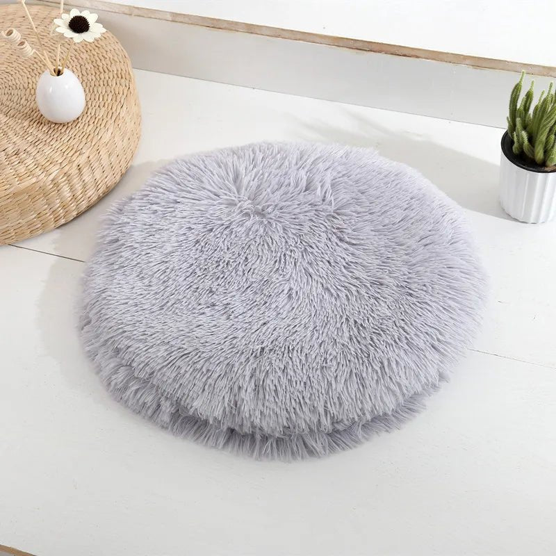Coussin pour chat rond argent