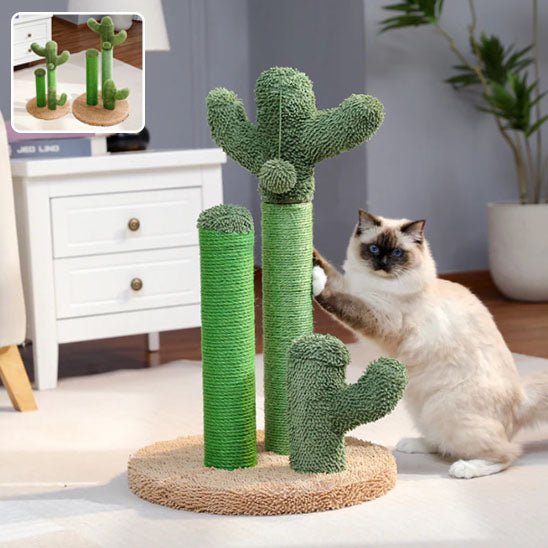 Griffoir pour chat trois poteaux vert pour instinct naturel