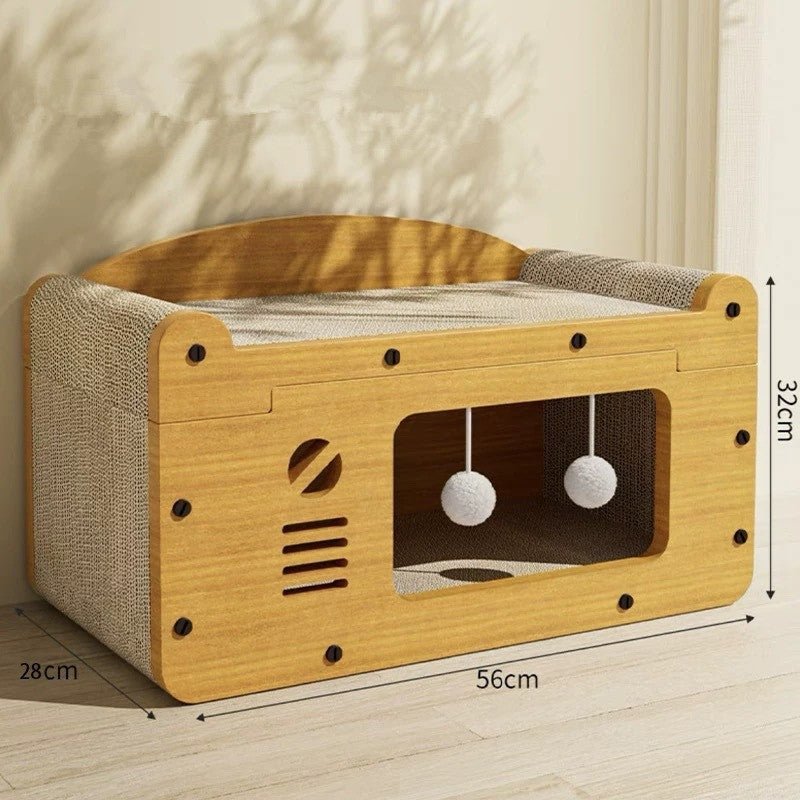 Griffoir pour chat meuble balle dimension de 56 cm par 28 cm par 32 cm