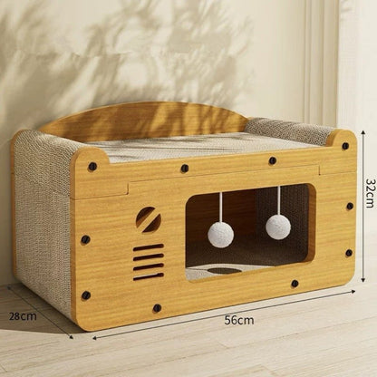 Griffoir pour chat meuble balle dimension de 56 cm par 28 cm par 32 cm
