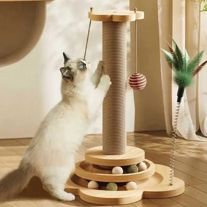 Griffoir pour chat plateau tournant divertissant 