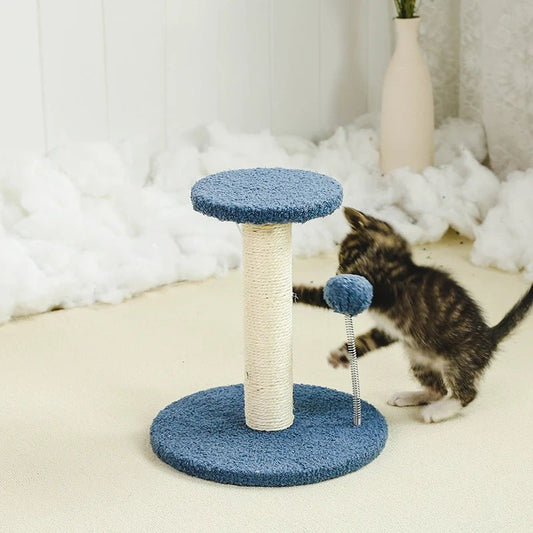 Griffoir pour chat poteau a gratter bleu