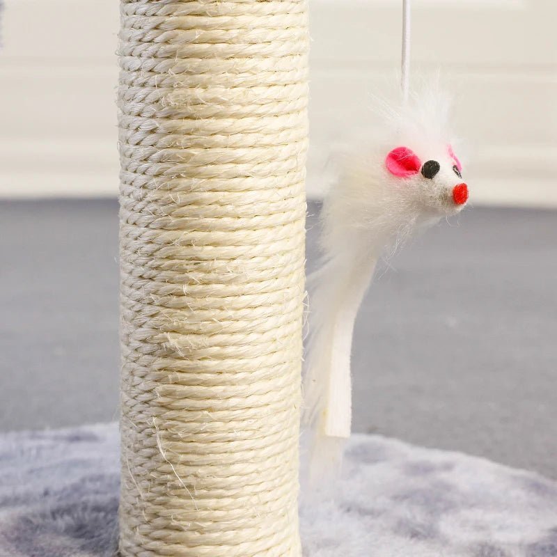Griffoir pour chat poteau a gratter bleu de sisal
