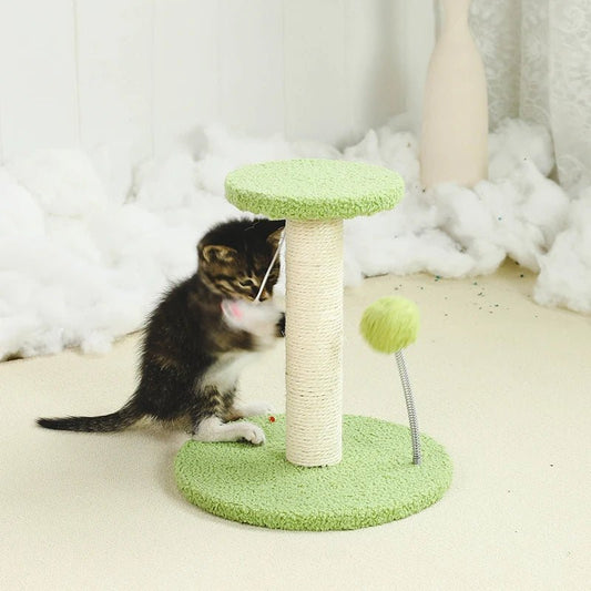 Griffoir pour chat poteau gratter souris vert