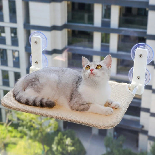 Hamac pour chat fenêtre double ventouses beige
