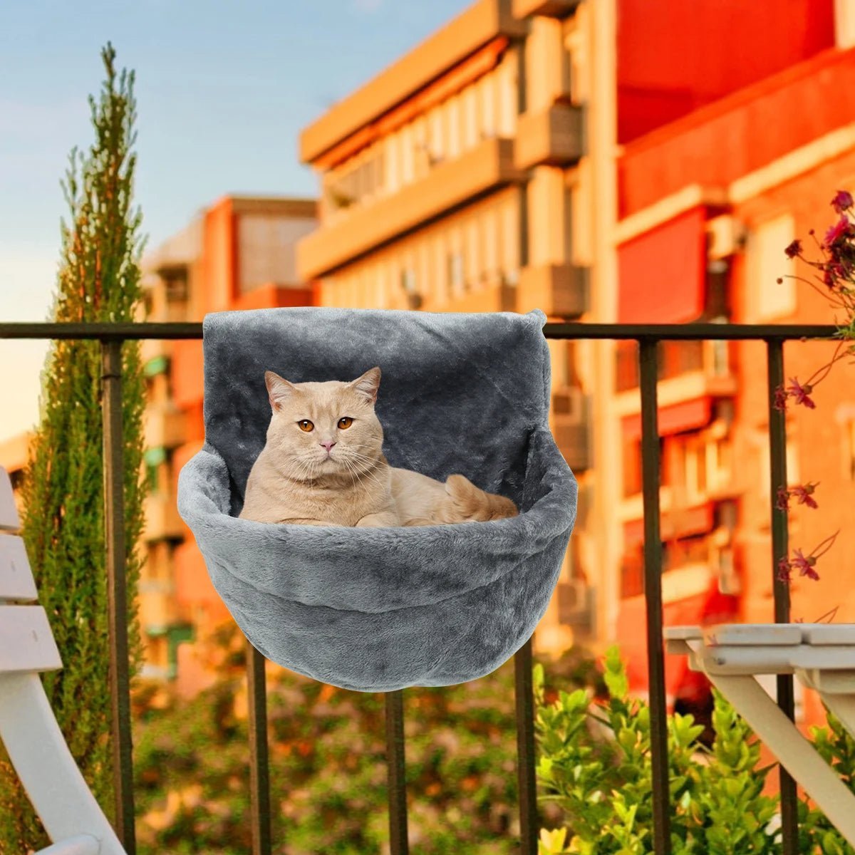 Hamac pour chat suspendu balcon doux