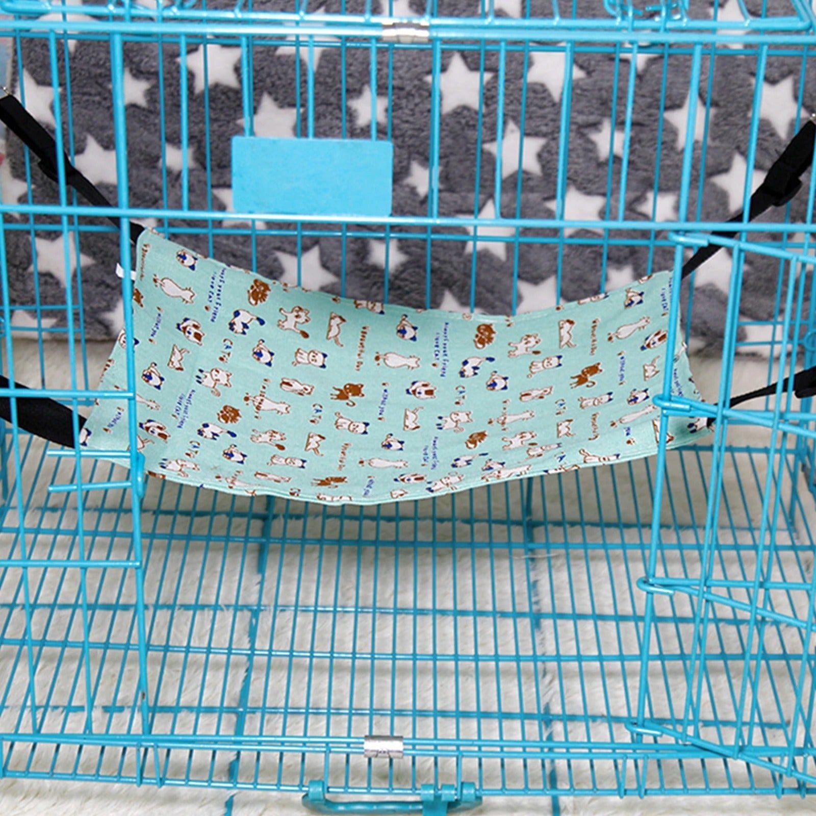 Hamac pour chat suspendu bleu turquoise pour cage et autre