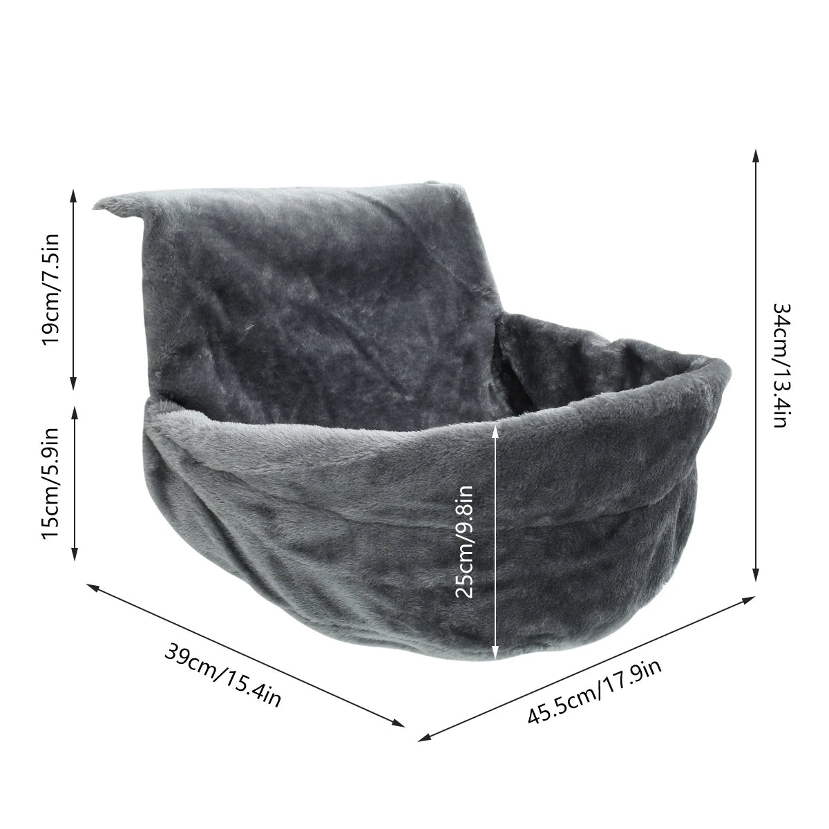 Hamac pour chat suspendu dimension de 39 cm par 45.5 cm par 34 cm