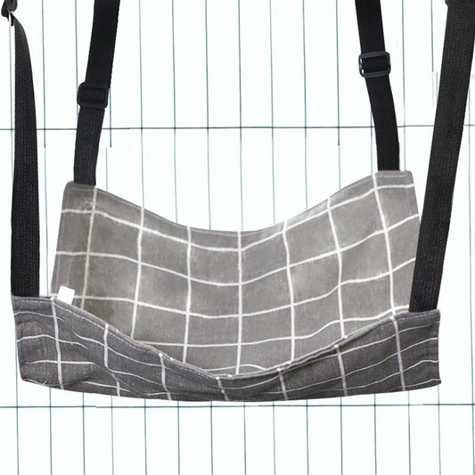 Hamac pour chat suspendu par courroies gris 