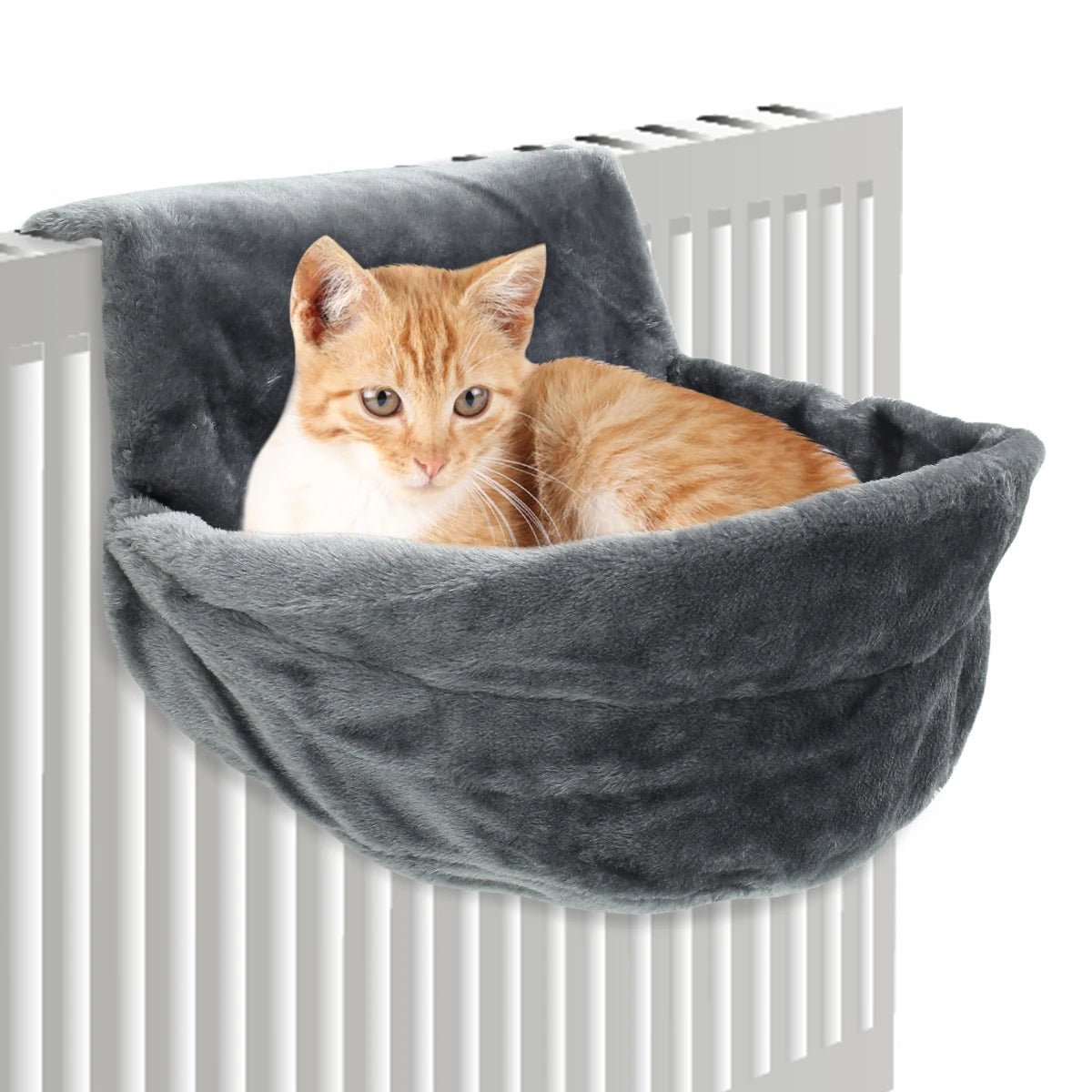 Hamac pour chat suspendu radiateur gris