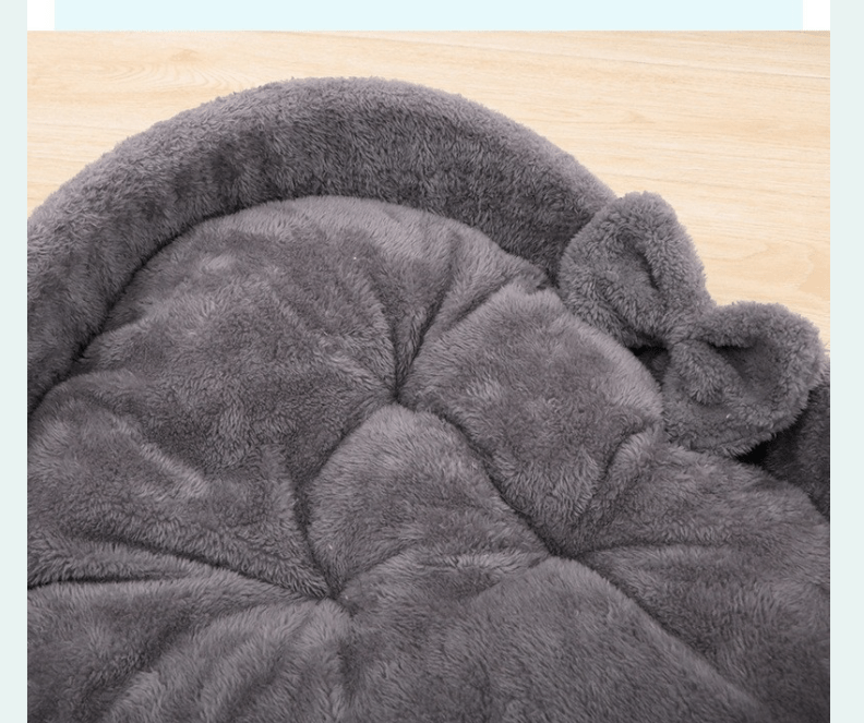 Lit pour chat en forme de cœur gris douce peluche