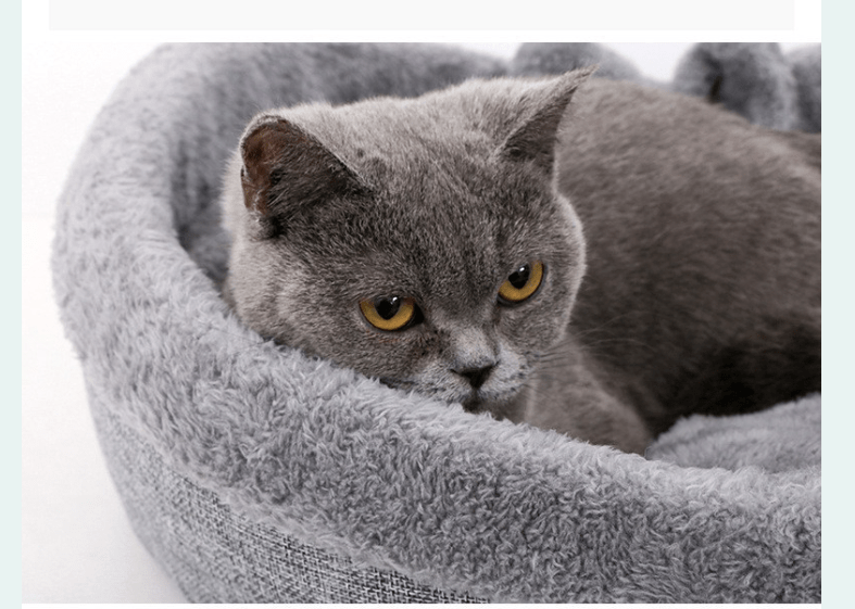 Lit pour chat en forme de cœur gris relaxant 