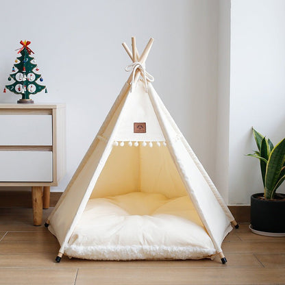 Lit pour chat - tipi - toile douce - Boutique Chat l'Heureux