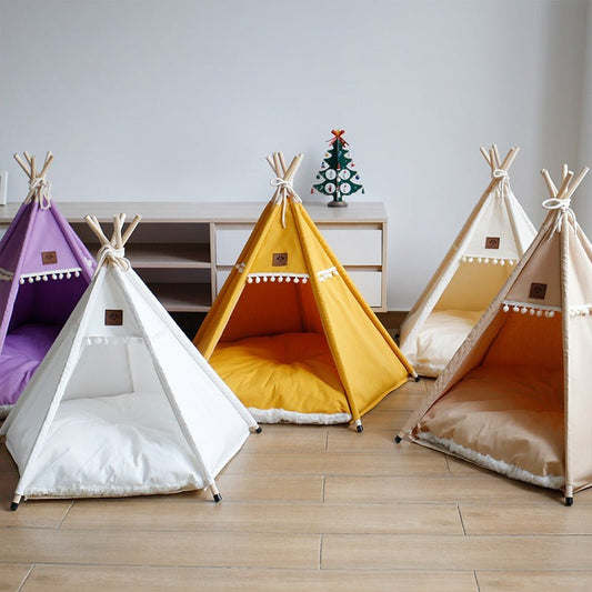 Lit pour chat - tipi - toile douce - Boutique Chat l'Heureux