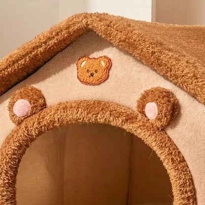Maison pour Chat  PetCocon™  Bronze avec petite décoration et peluche