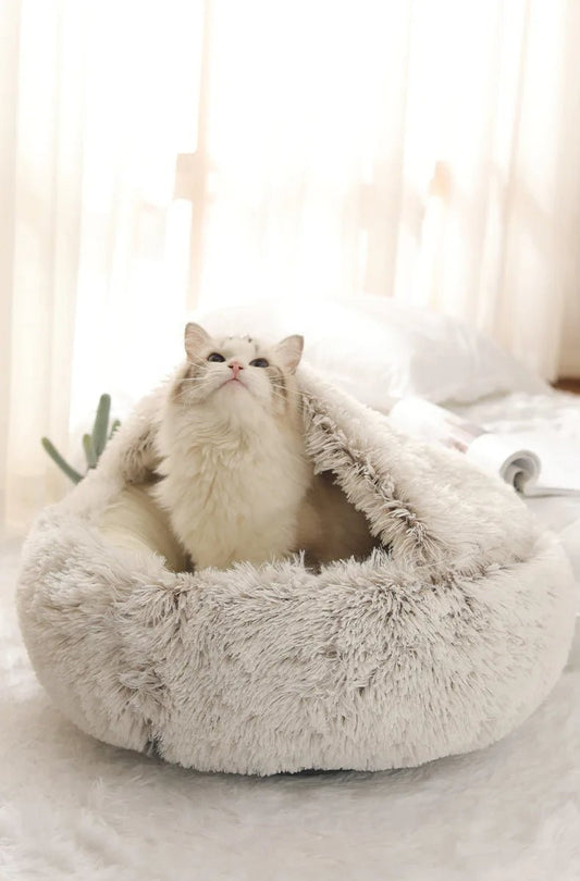 Maison pour chat couette chaude bronze