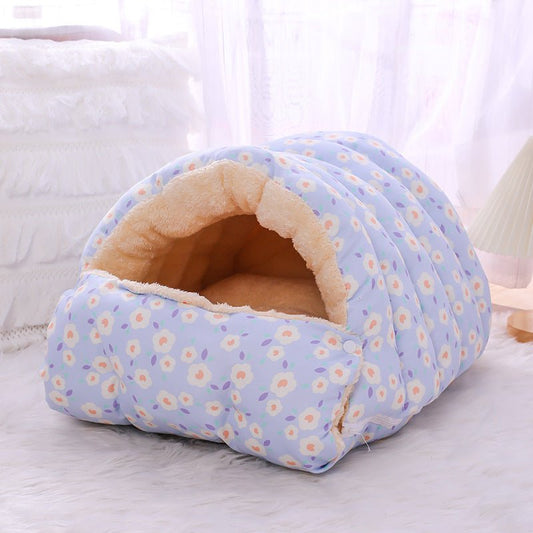Maison pour chat un nid douillet de couleur bleu