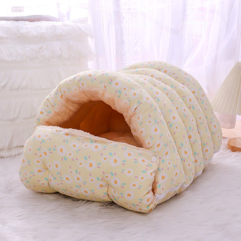 Maison pour chat nid douillet jaune 