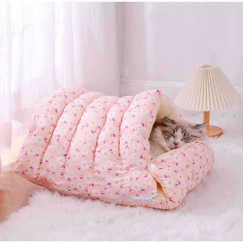 Maison pour chat nid douillet rose pour le  repos 
